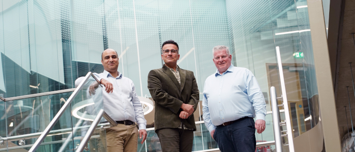 Left to right are Kia Nazarpour, Hadi Heidari, and Noel McKenna of Neuranics (by Stewart Attwood)
