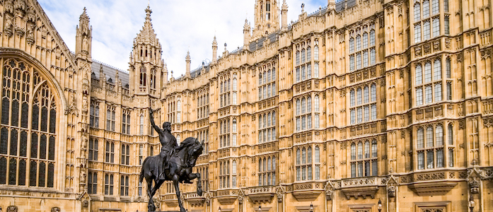 Outside of the houses of parliament