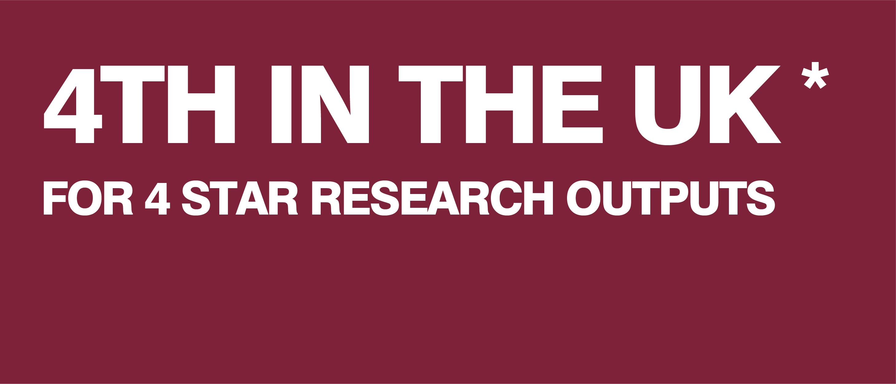 4th in the UK for 4 star research outputs