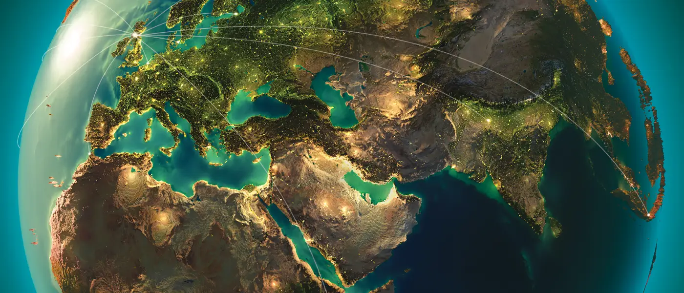 graphical representation of globe with connections