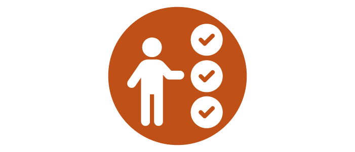 Person by checklist icon