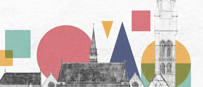 Pop art image of the Glasgow skyline