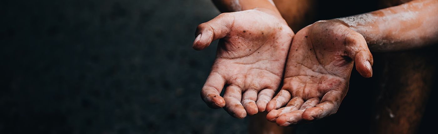 Hands poor child begging you for help concept for poverty or hunger people, Human Rights.