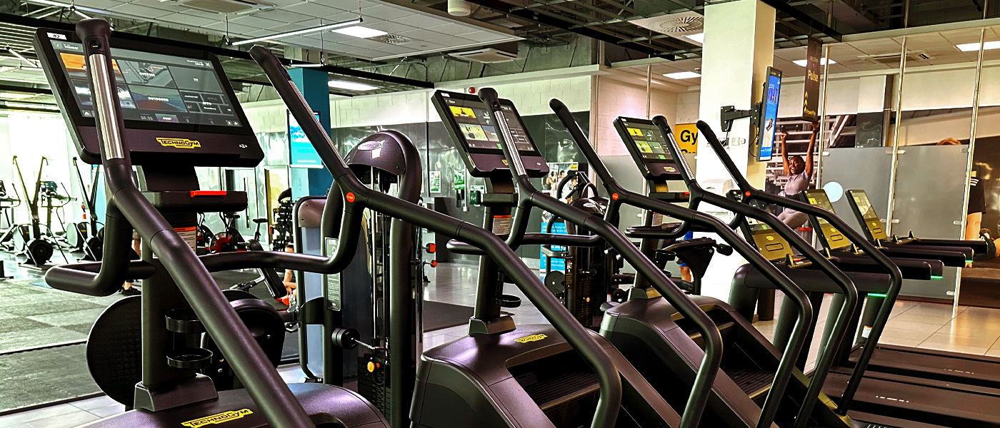 Technogym stair climbers in Pulse cardio gym at the UofG Sport Stevenson Building