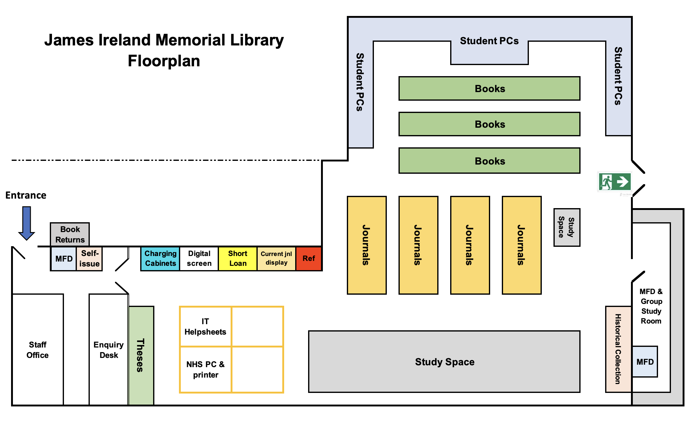 James Ireland Memorial Library floor plan