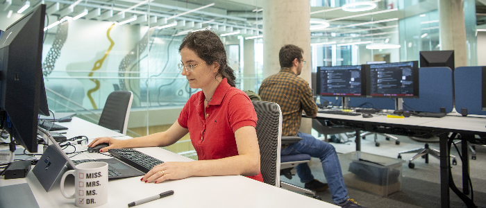 Students at computers