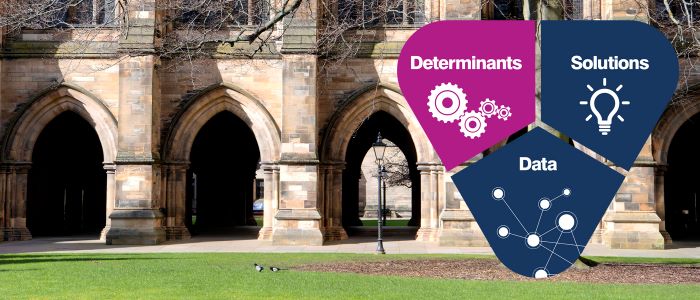 Photo of Gillbert Scott Building with determinants research theme