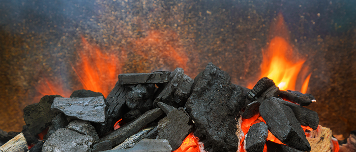 Close up of coal burning