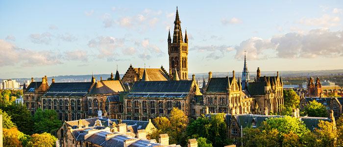The main building of the University of Glasgow.