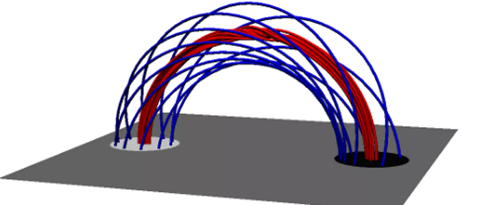 illustration with blue and red wires