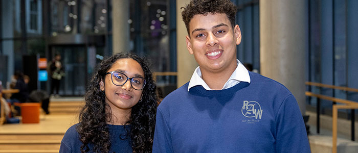 Student interns Amelia and Robin