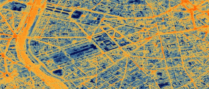Paris viewed via satellite from space