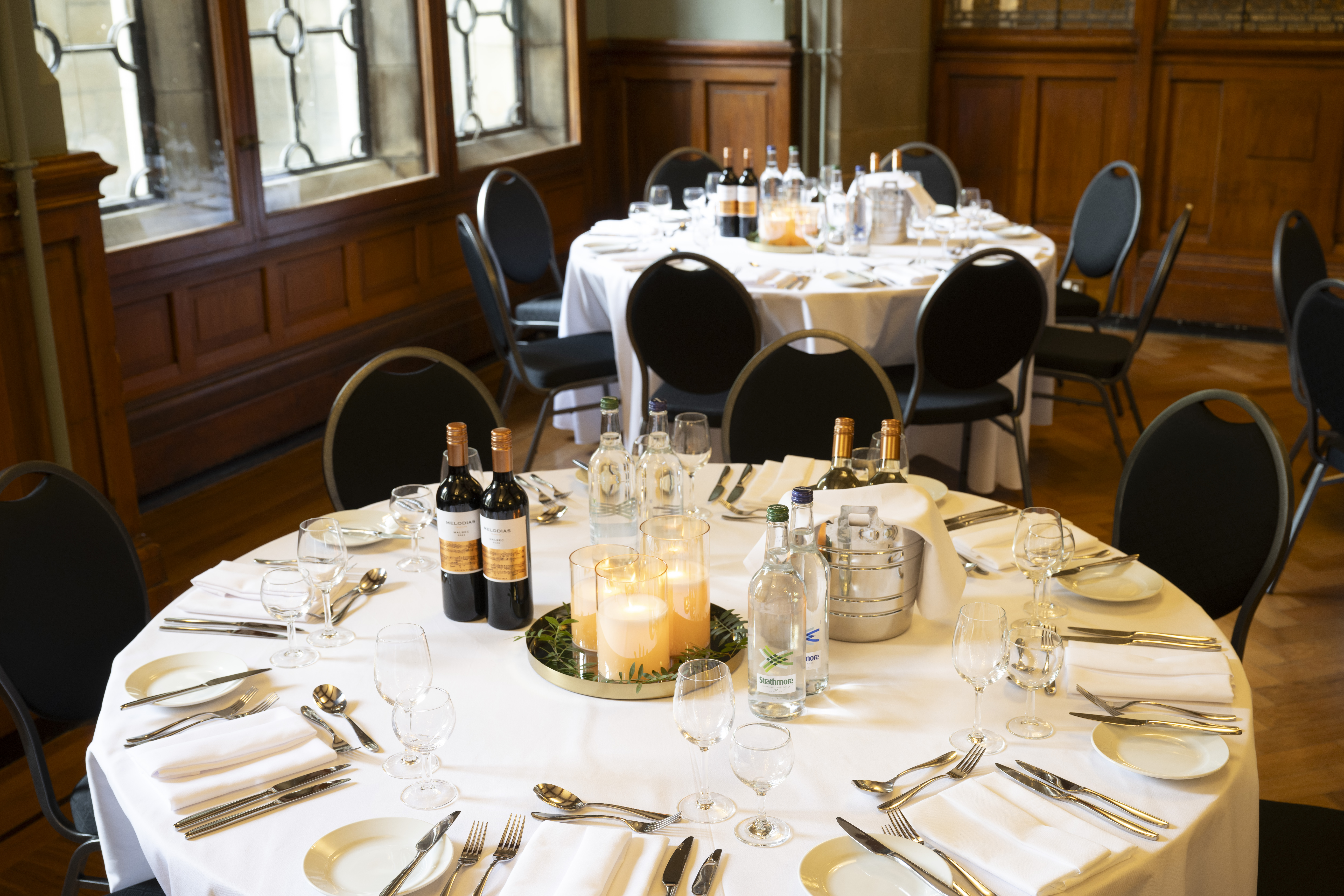 One A The Square with table set for formal dining