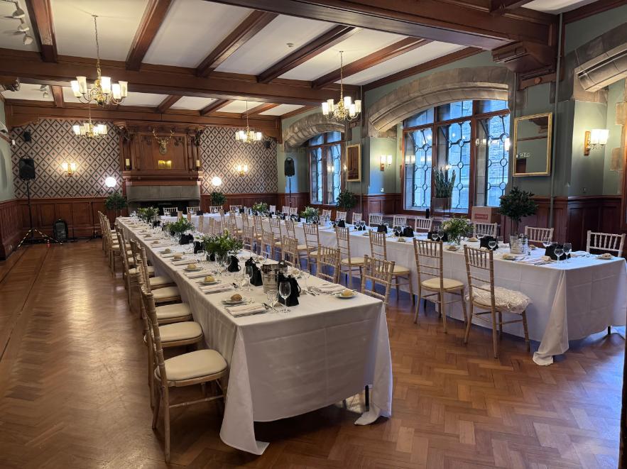 One A The Square with horseshoe shaped formal dining set up