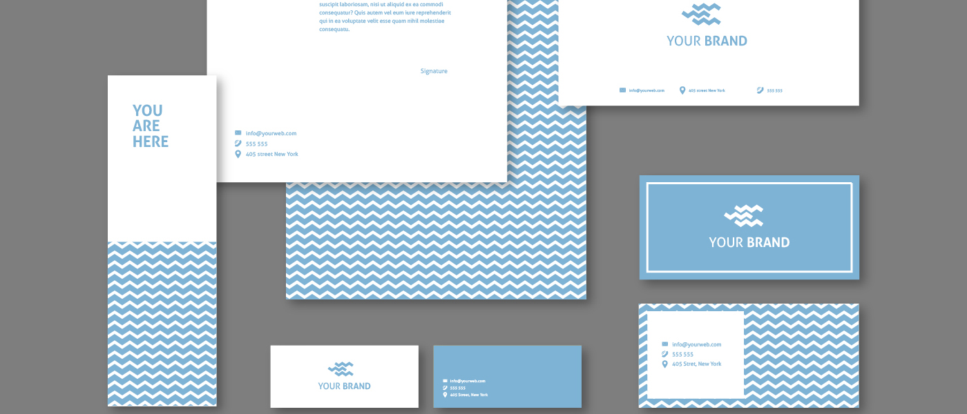 A selection of business stationery including letterheads, compliment slips and business cards.