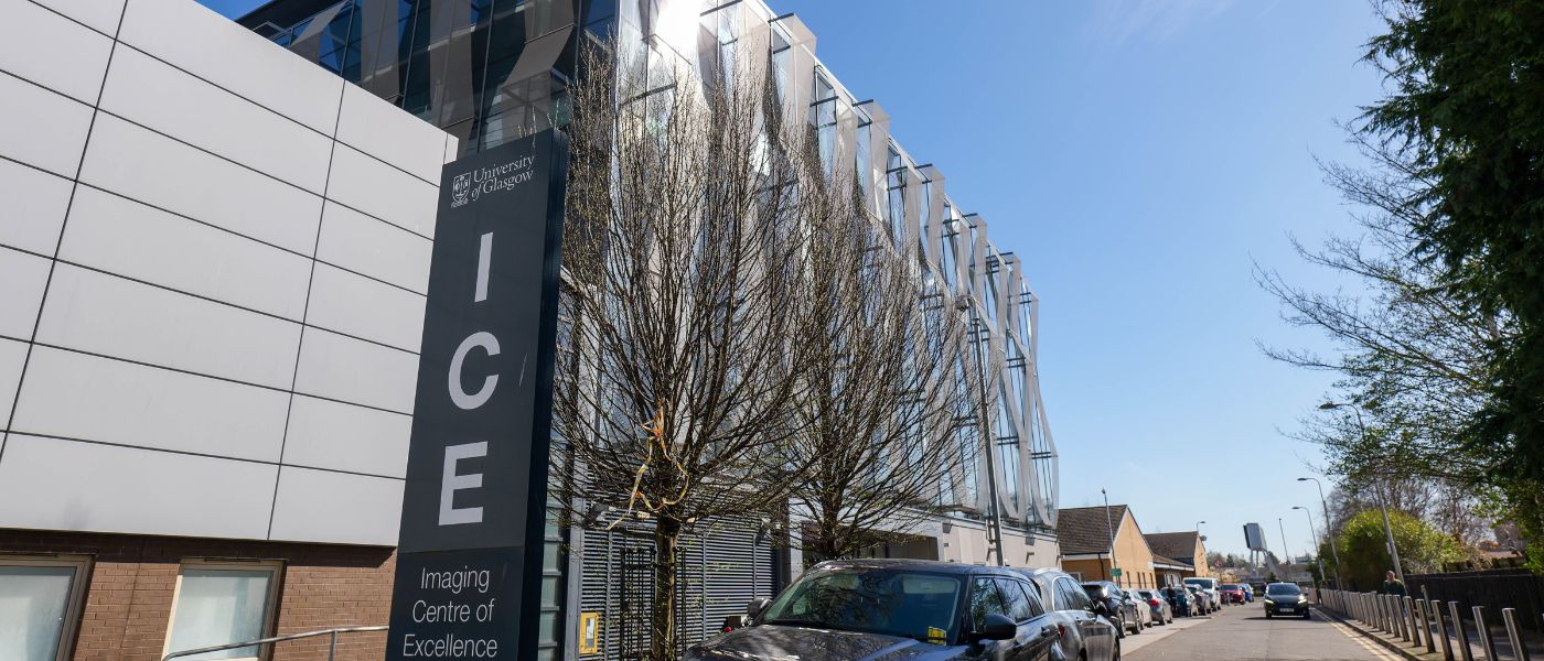 Front of the ICE building on a sunny day