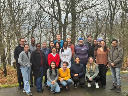 Group photo from the first SCAF residential writing retreat in Loch Lomond, March 2025
