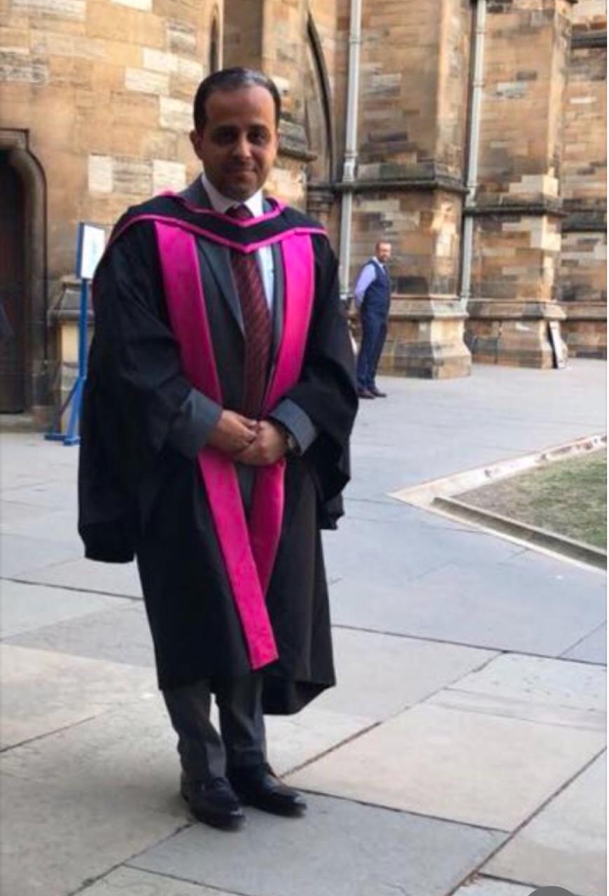 Student receiving his degree