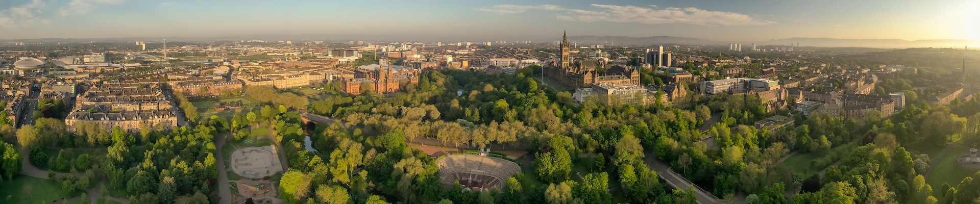 University campus drone shot