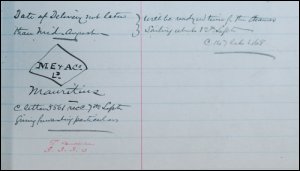This image of the facing page entry from a job order book shows the intended date of delivery for the order (Job Number 341) for 