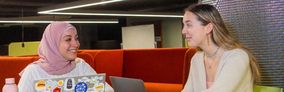 Students studying in the Library