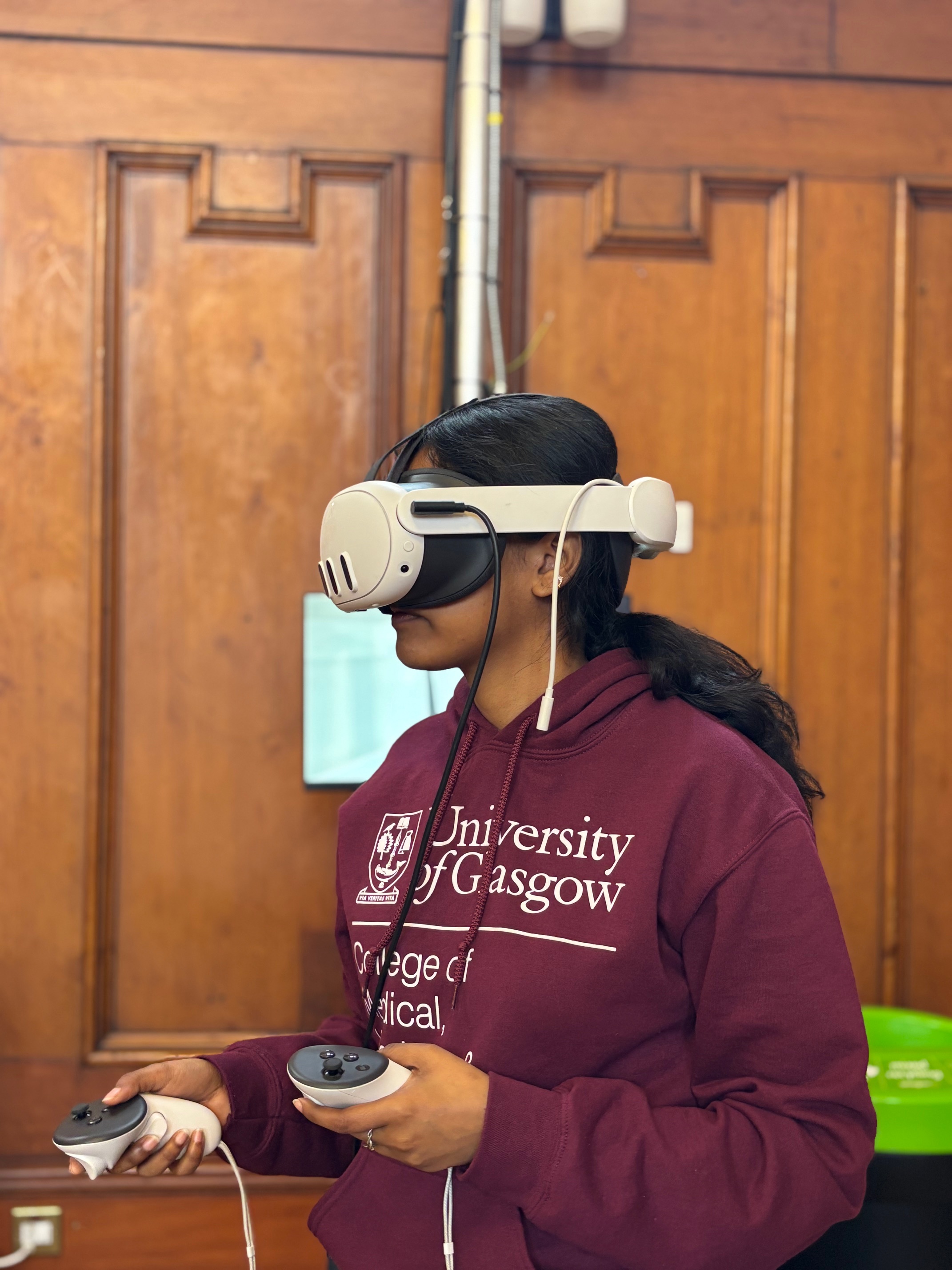 A student using VR