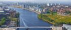 A view of the River Clyde in Glasgow with the Govan to Partick bridge in the foreground