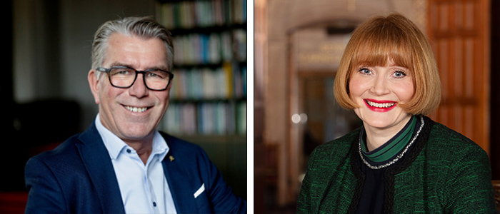 A photo of Richard Stenelo on the left and a photo of Rachel Sandison on the right