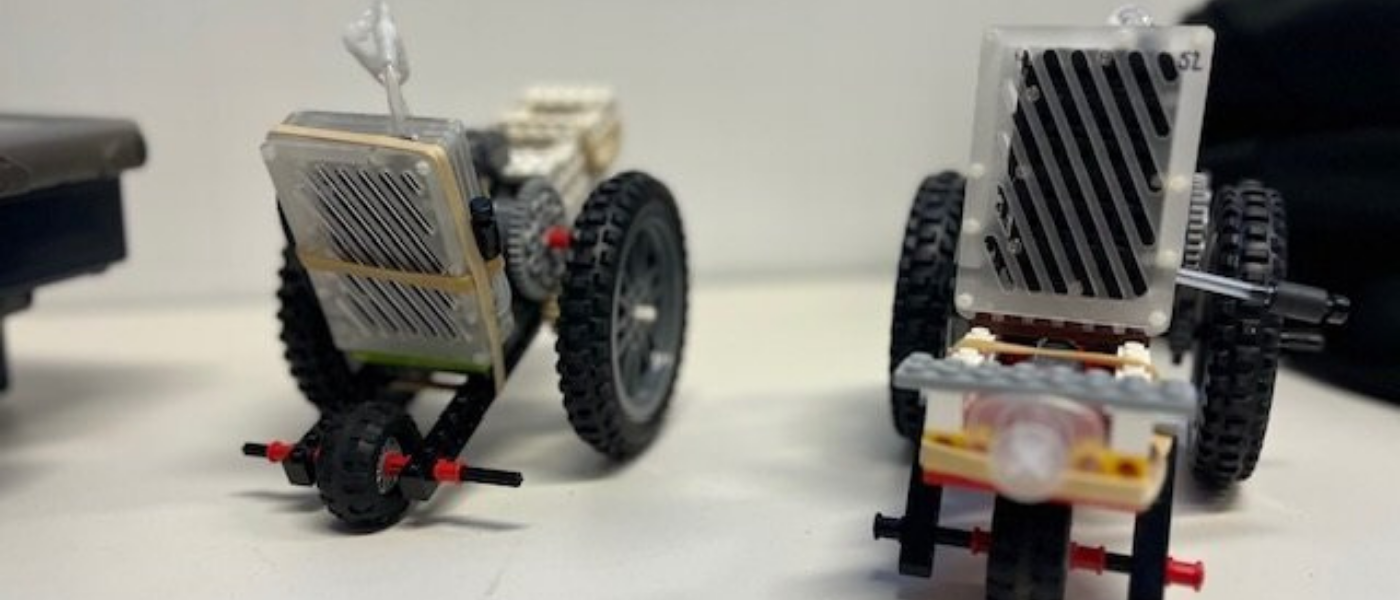 Two lego vehicle models