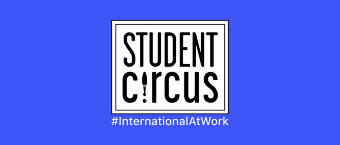 Student Circus logo on blue background