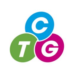 three overlapping circles in blue, green and pink with C,T,G inside each on a white background