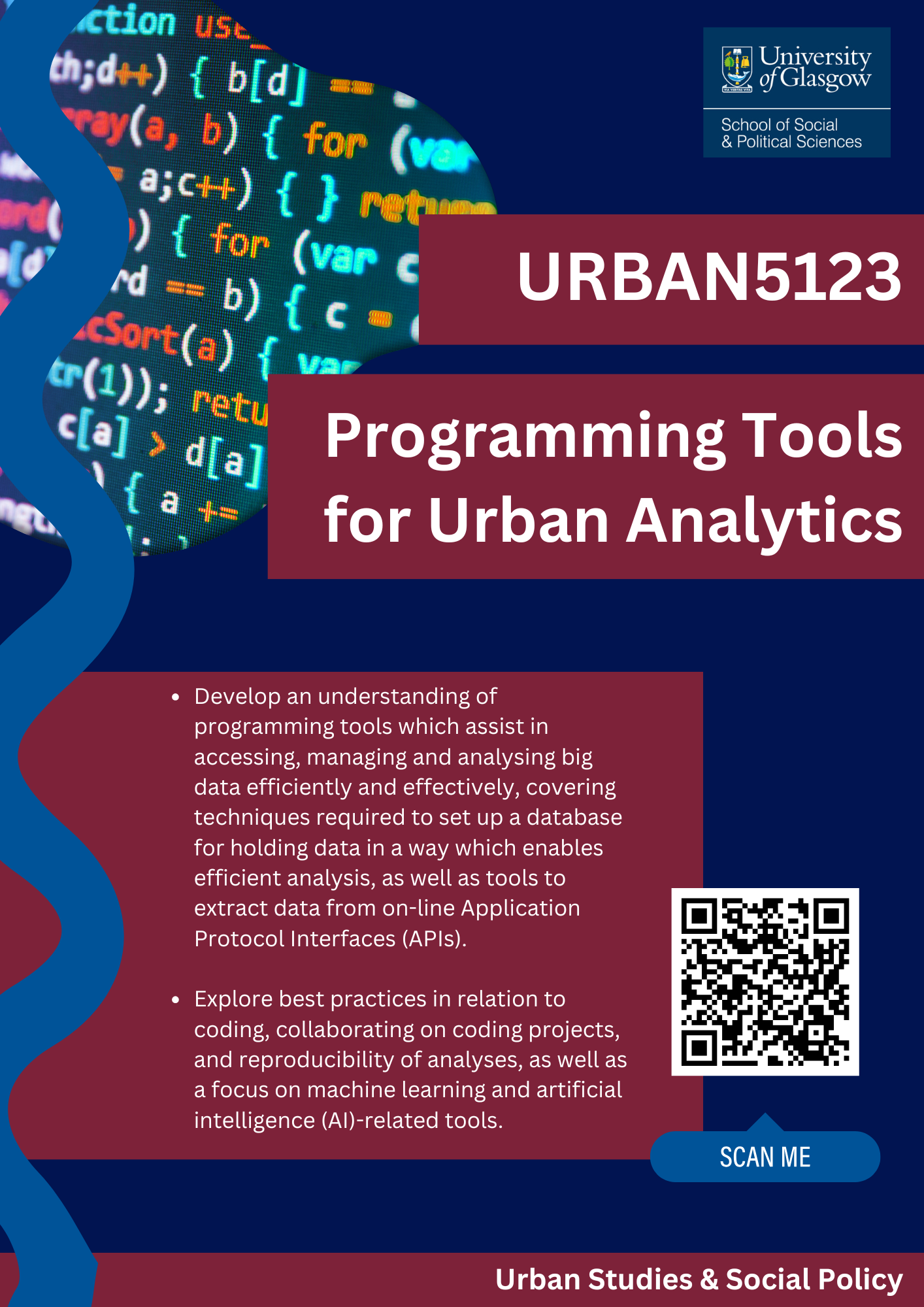 Course description for Programming Tools for Urban Analytics