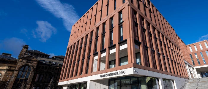 External view of the Adam Smith Building from Dumbarton Road