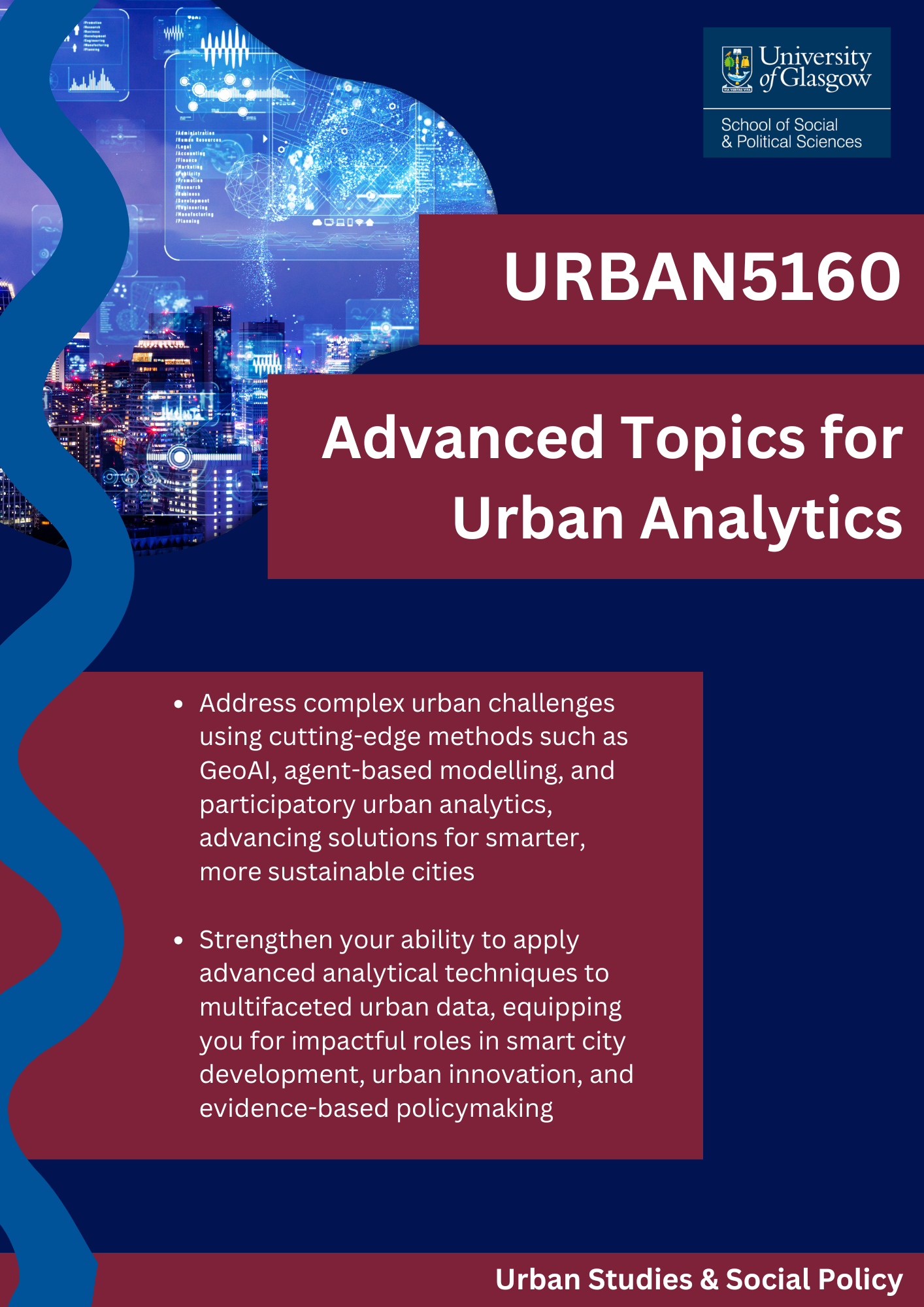 Course description for Advanced Topics for Urban Analytics