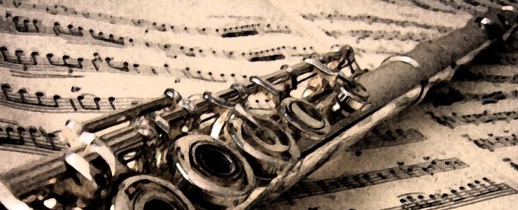 flute and music manuscript