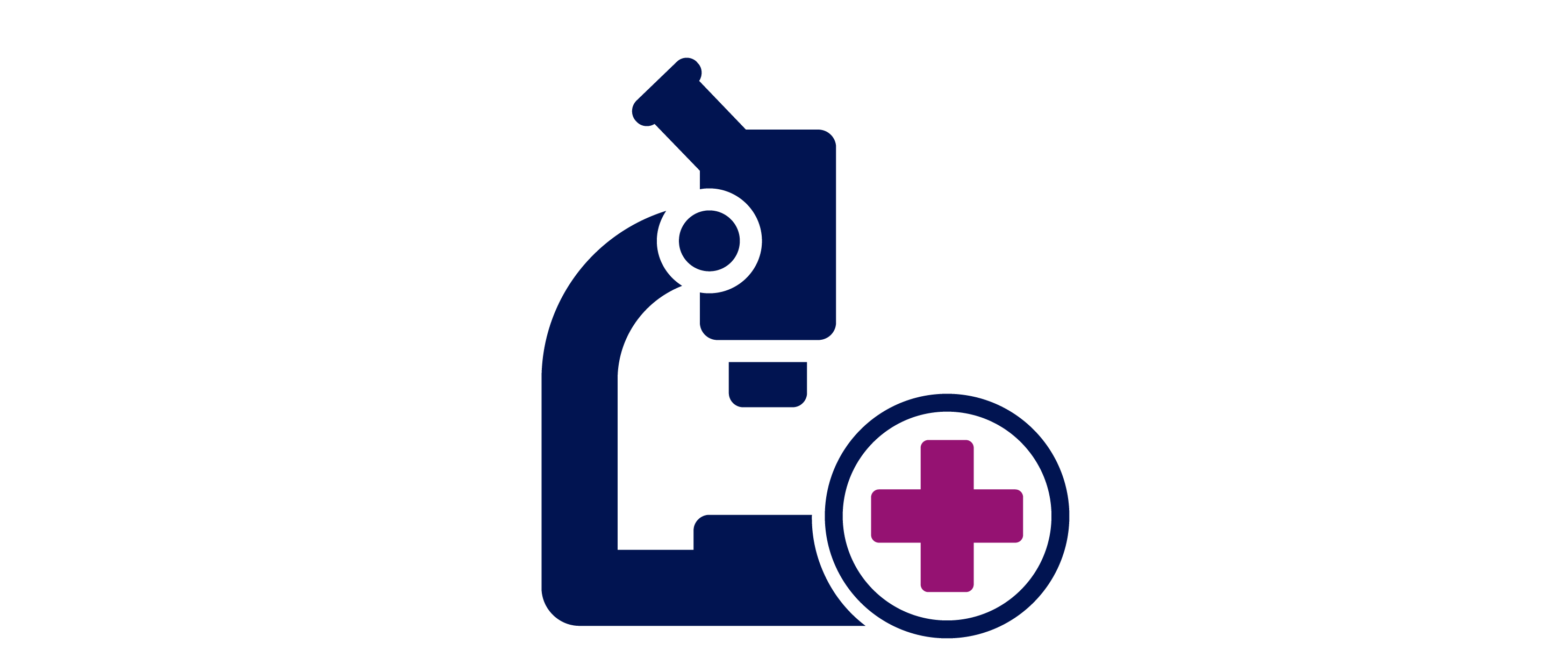 An icon of a microscope with a healthcare cross
