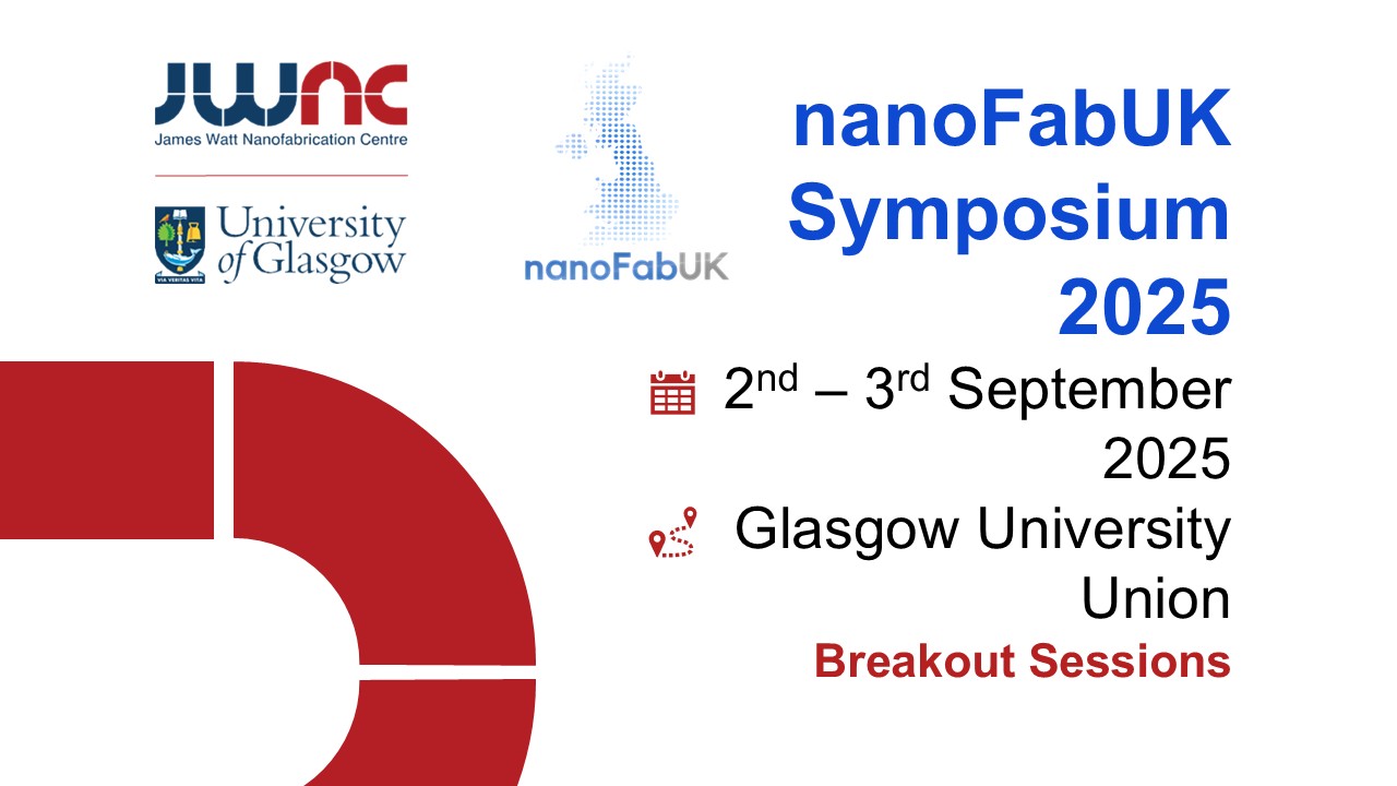 Website graphic for nanoFabUK breakout sessions