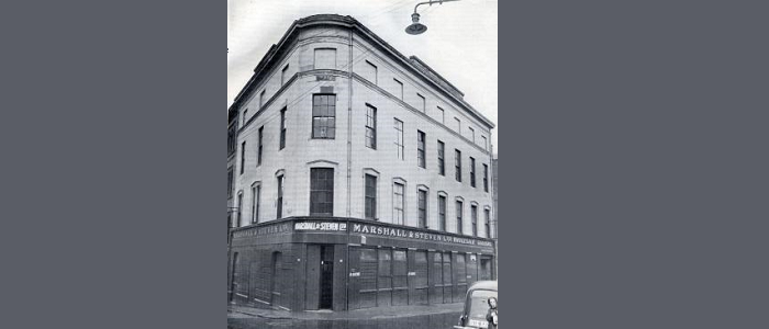 Black and white photo of the Shuttle Street Laboratory building