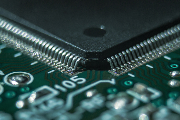 A close-up of a circuit board