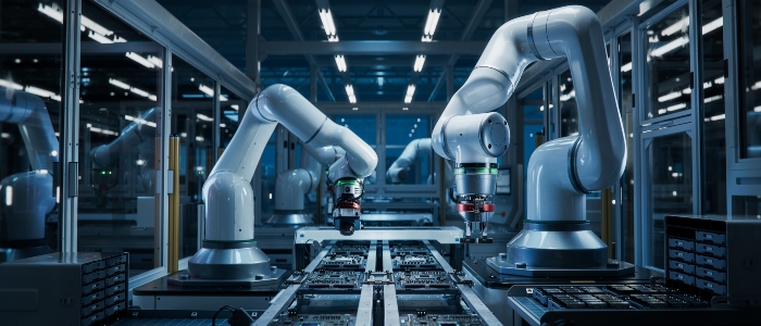 Robot hands in a manufacture line