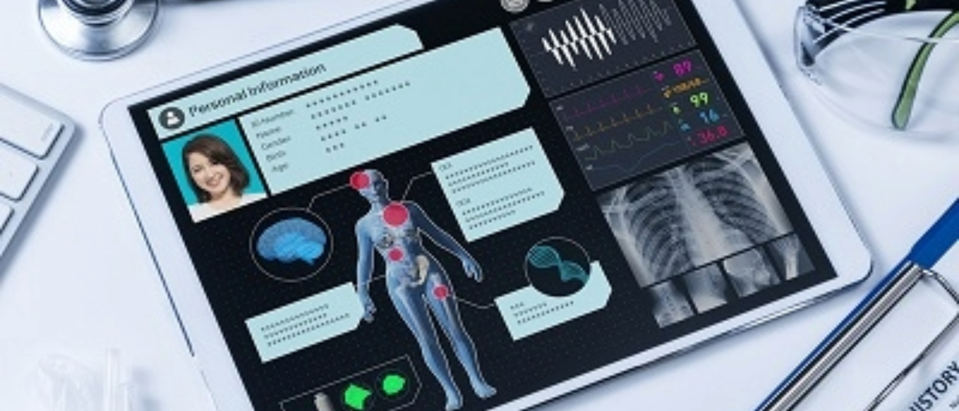 Medical information displayed on a tablet