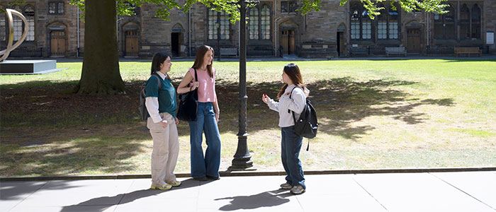 Students in quadrangle