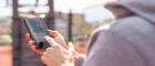 Man gambling on phone
