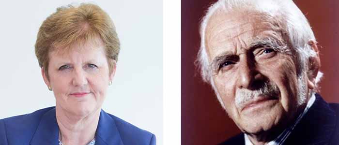 Side by side headshots of Sir William Weipers and Andrea Nolan