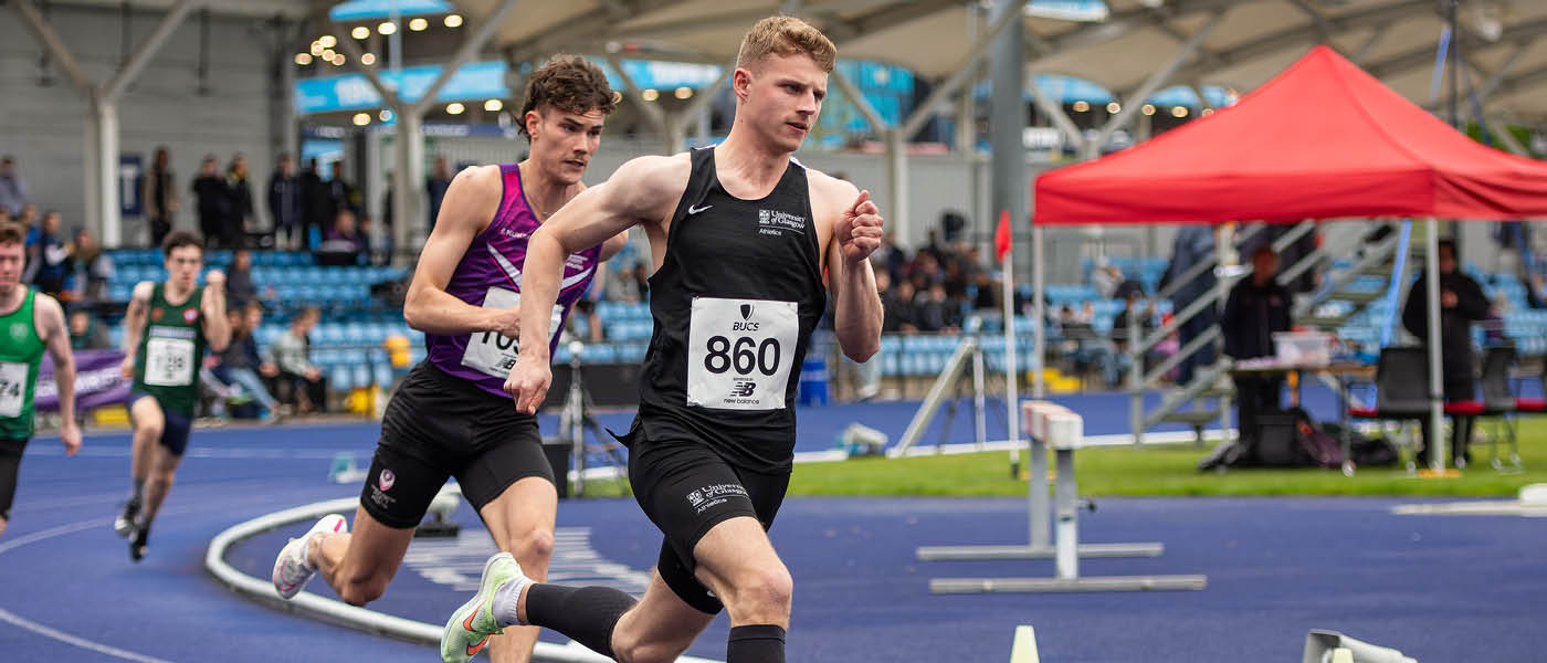 Athlete competing in a race