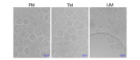 3 figure panel of lipid nanoparticles manufactured under different conditions