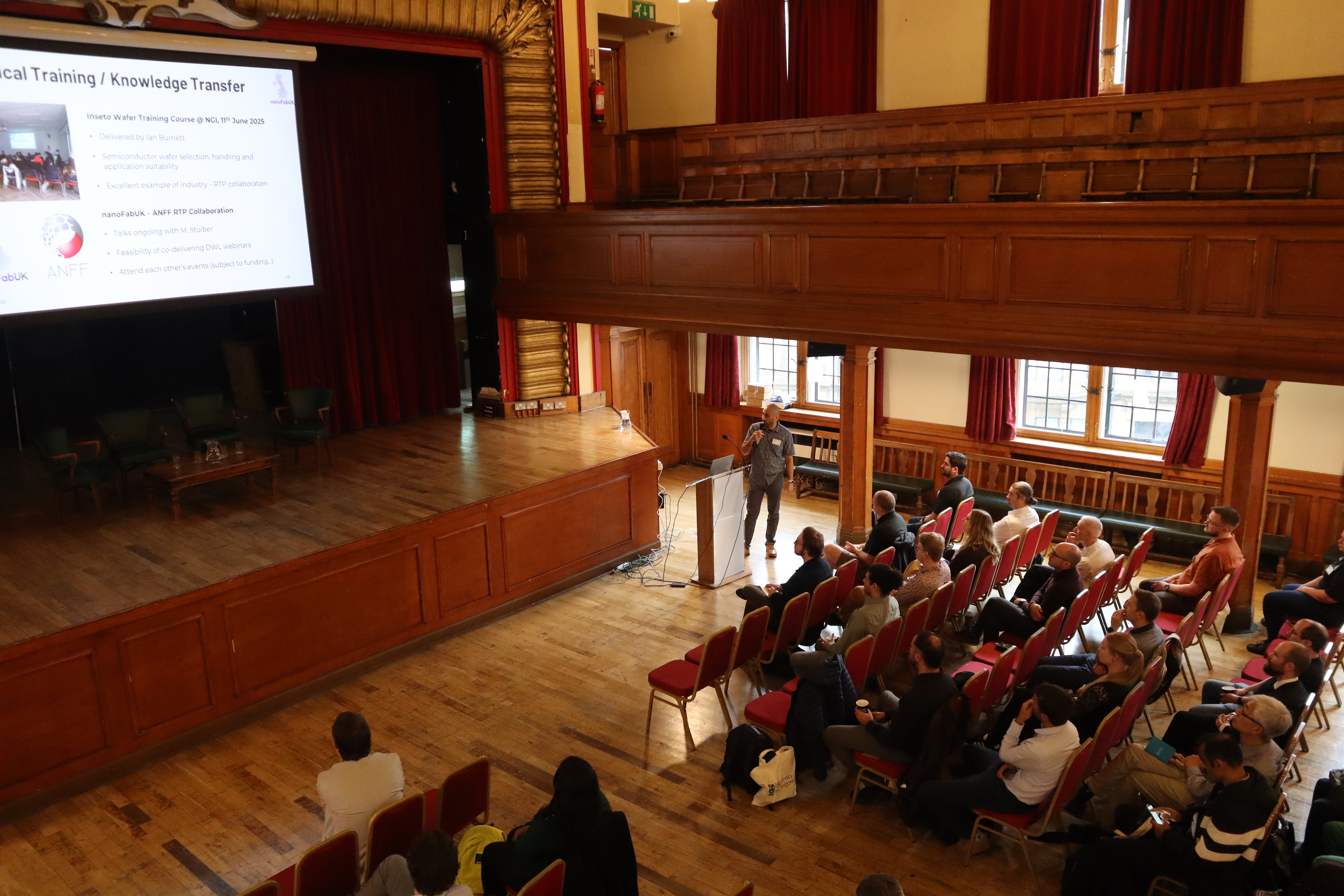 nanoFabUK 2025 conference speaker and audience