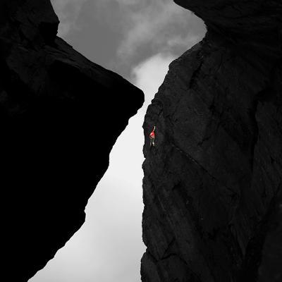 epic shot of Dave Mcleod climbing
