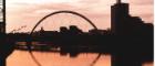 Bridge over the River Clyde at sunset