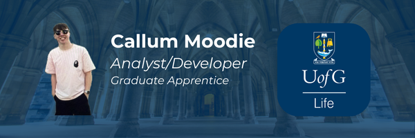 Callum Moodie Profile Banner with profile image on a dark blue background